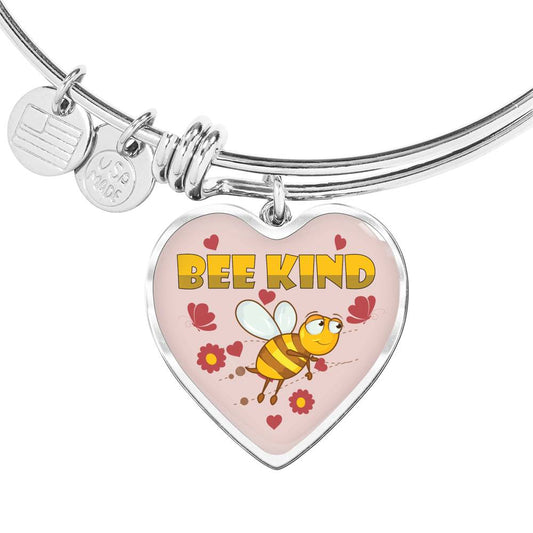 Bee Kind Heart Pendant Bangle