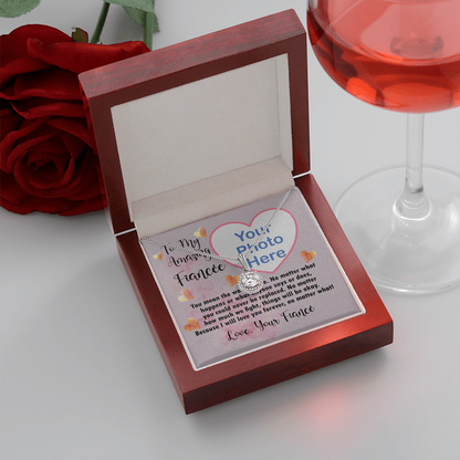 To My Amazing Fiancée Eternal Hope Necklace With Photo Upload Message Card