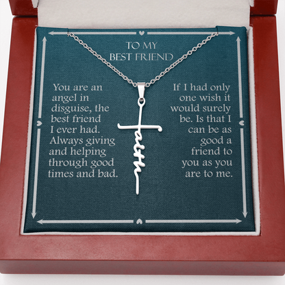 Gift For Best Friend, Faith Cross Necklace