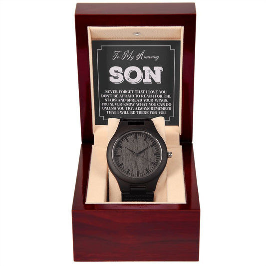 To My Amazing Son Wooden Watch Gift