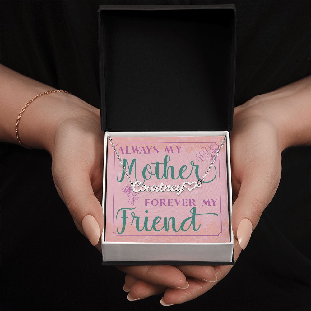 Mothers Day Gift, Personalized Name Necklace With Heart