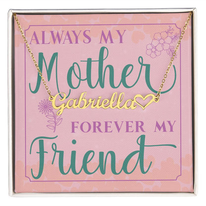 Mothers Day Gift, Personalized Name Necklace With Heart