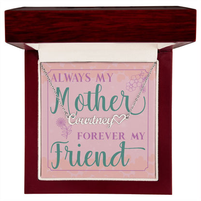 Mothers Day Gift, Personalized Name Necklace With Heart