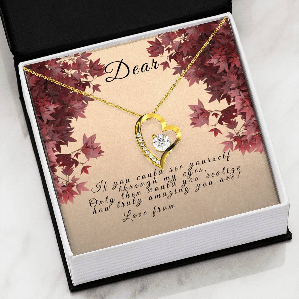 Heart Pendant necklace With Personalized Message Card - Omtheo Gifts