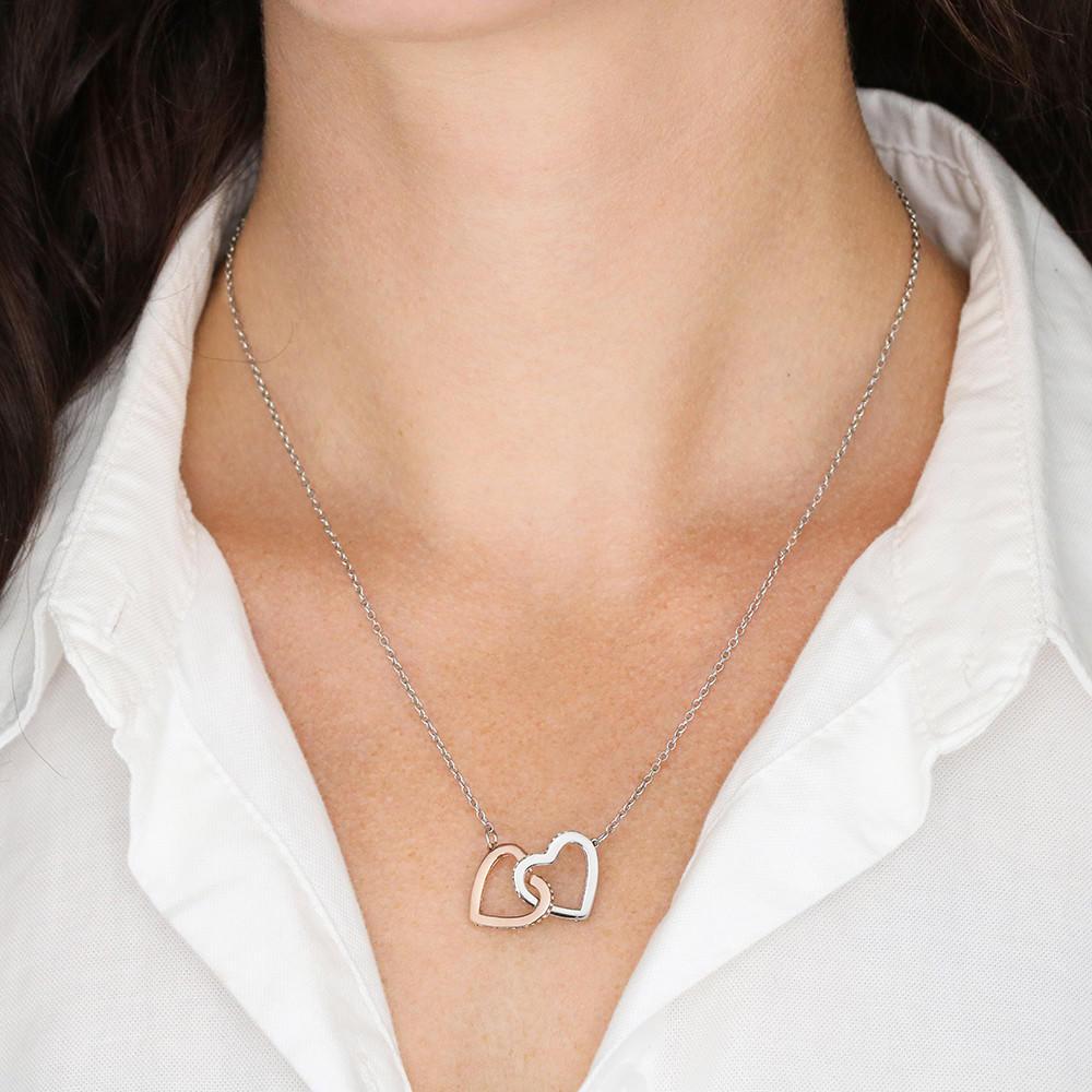 To Daughter From Mom Interlocking Heart Necklace - Omtheo Gifts