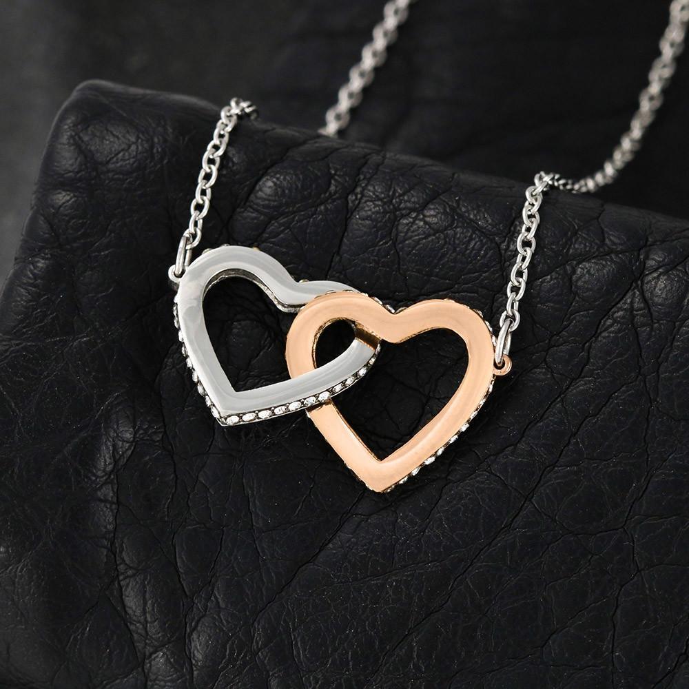 To Daughter From Mom Interlocking Heart Necklace - Omtheo Gifts