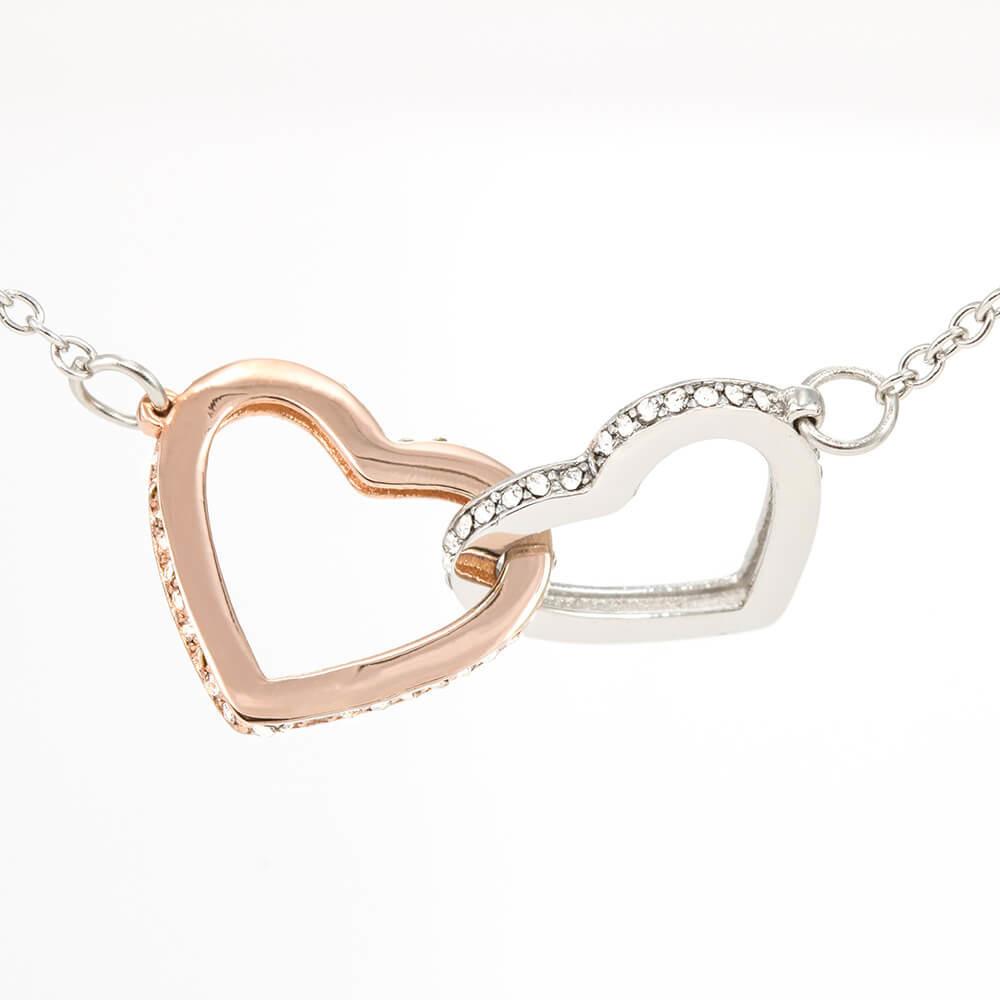 To Daughter From Mom Interlocking Heart Necklace - Omtheo Gifts
