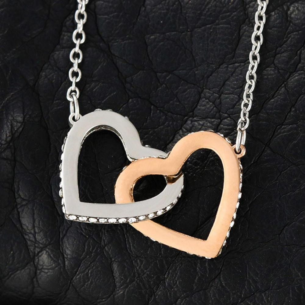 To Daughter From Mom Interlocking Heart Necklace - Omtheo Gifts