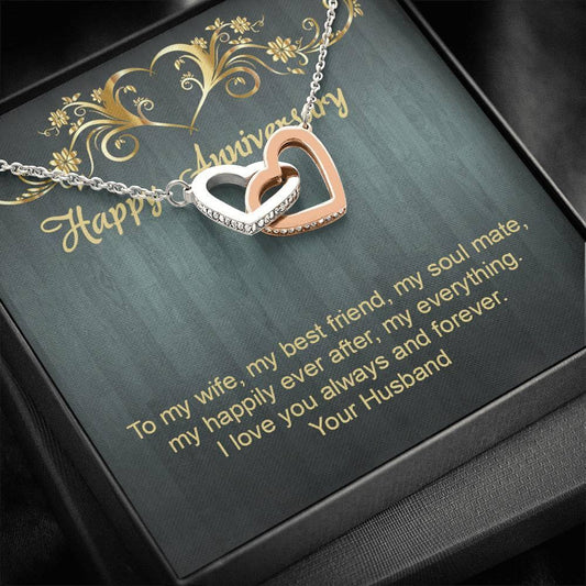 Happy Anniversary Interlocking Heart Pendant From husband - Giftagic