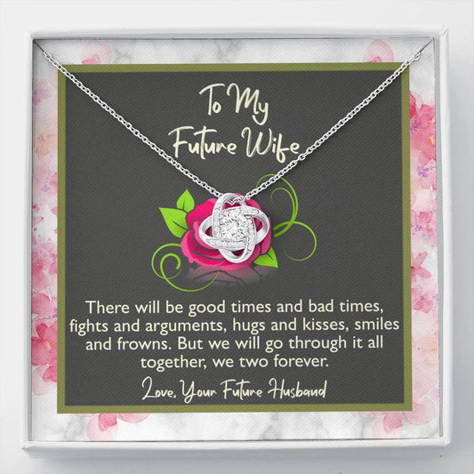 To My Future Wife Love Knot Necklace We Two Forever - Giftagic