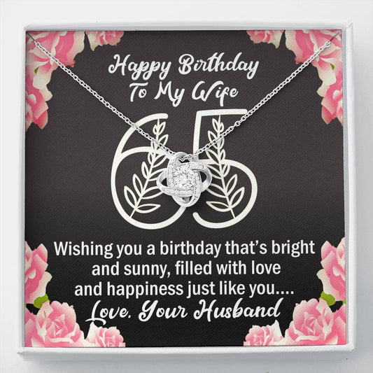 To My Wife 65th Birthday Love Knot Necklace