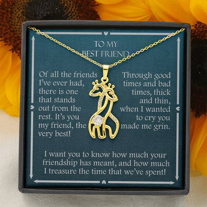 To My Best Friend Graceful Giraffe Necklace, Of All The Friends