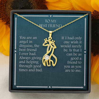 To My Best Friend Graceful Giraffe Necklace, You Are An Angel