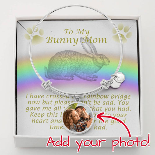 To My Bunny Mom Memorial Round Pendant Bracelet