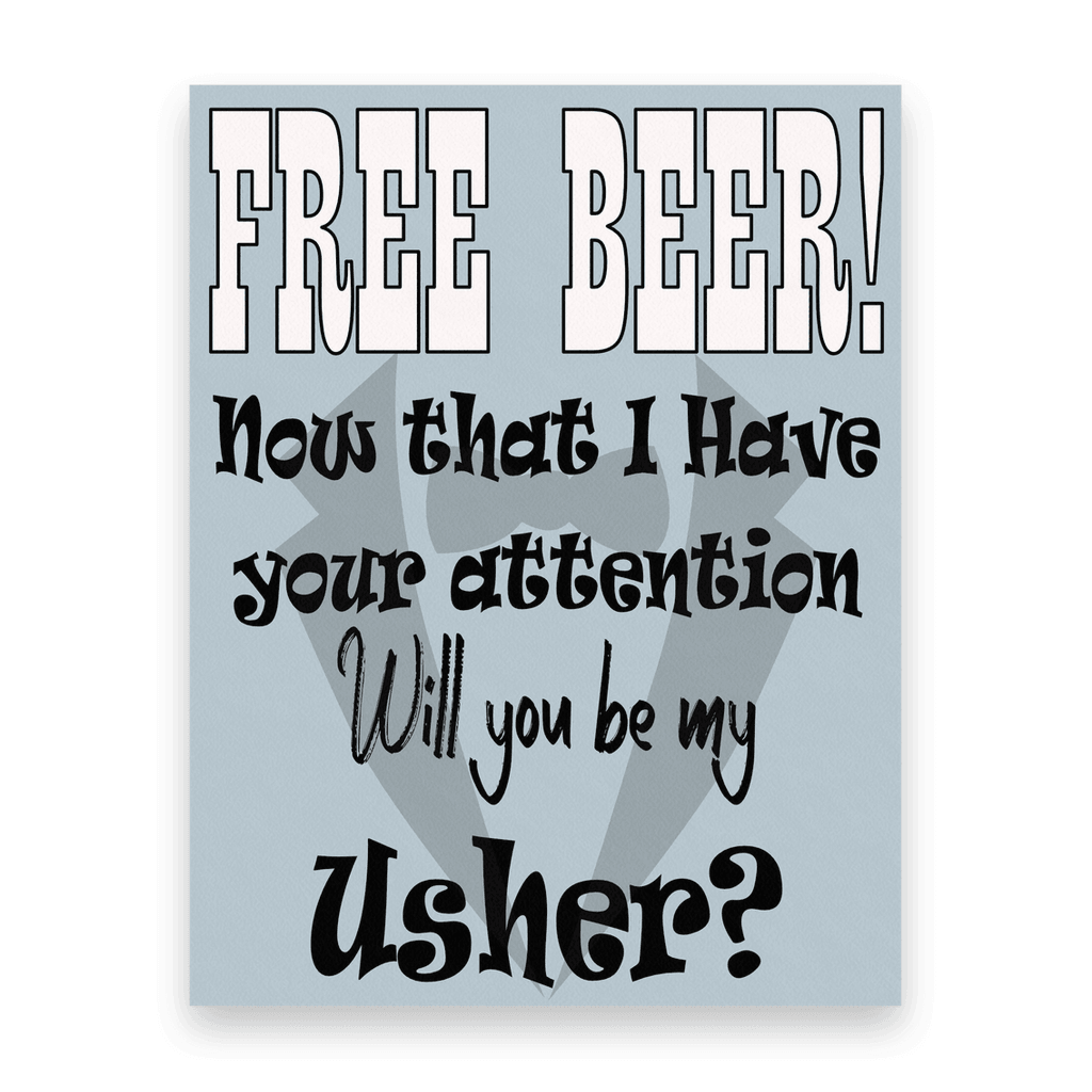 Usher Proposal Card - Free Beer - Giftagic