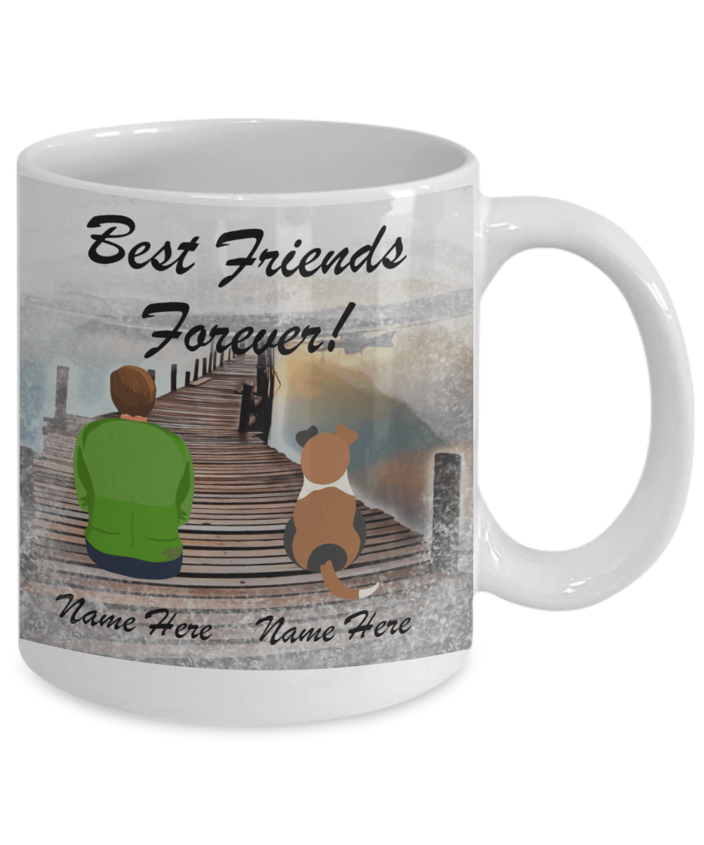 Best Friends Forever Man & Dog Personalized 11oz Coffee Mug - Giftagic