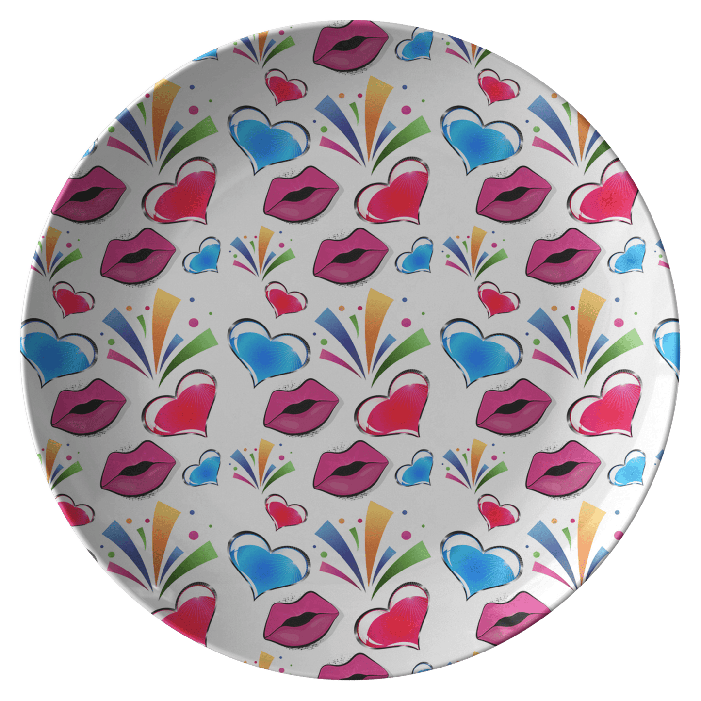 Hearts & Lips 10" Dinner Plate - Omtheo Gifts