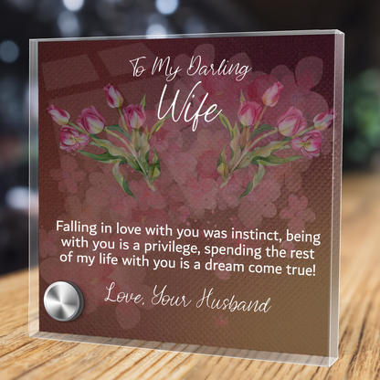 Lumen Glass Message Display, To My Wife, Falling In Love With You Was Instinct