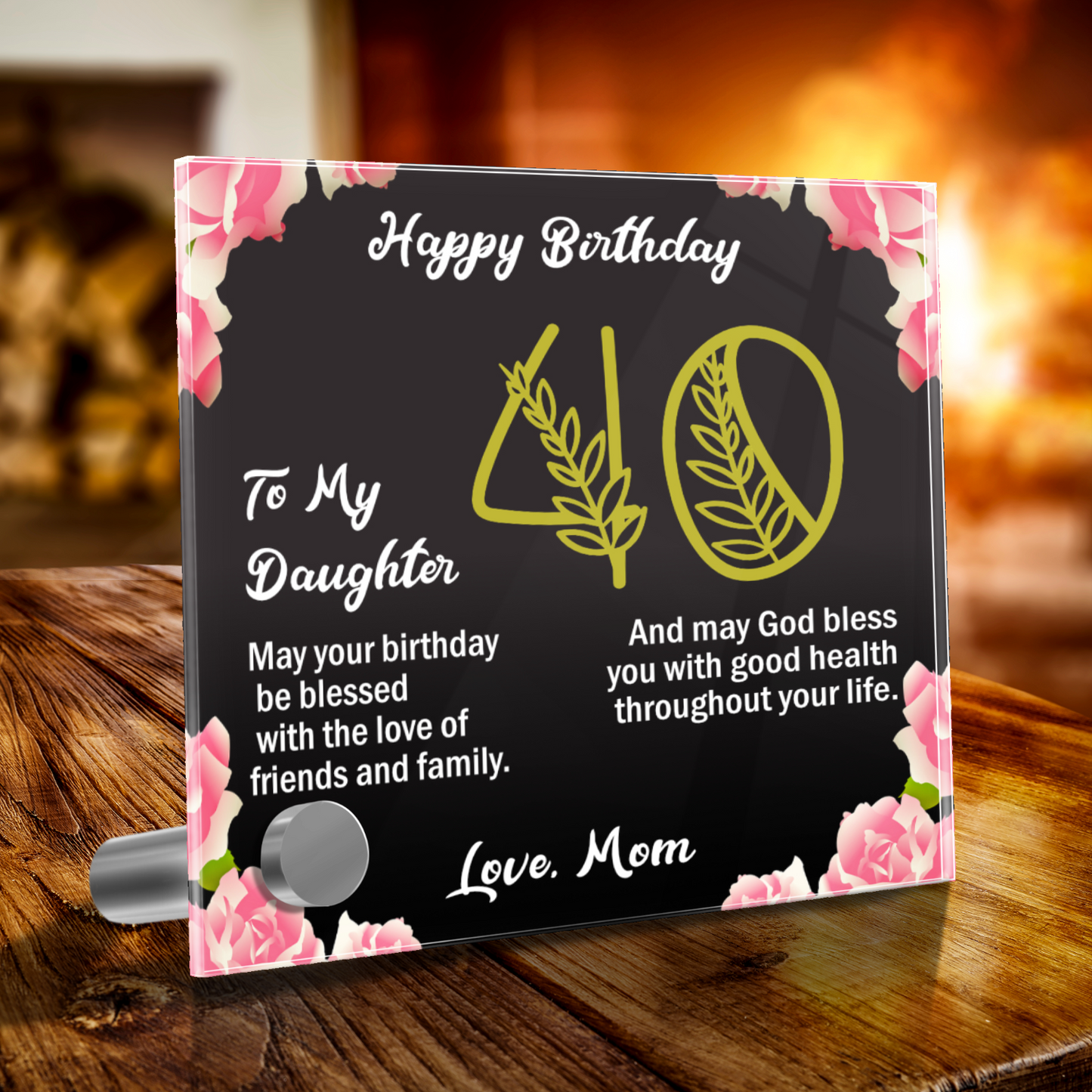 Happy 40th Birthday Daughter From Mom Lumen Glass Display Stand With Jewelry