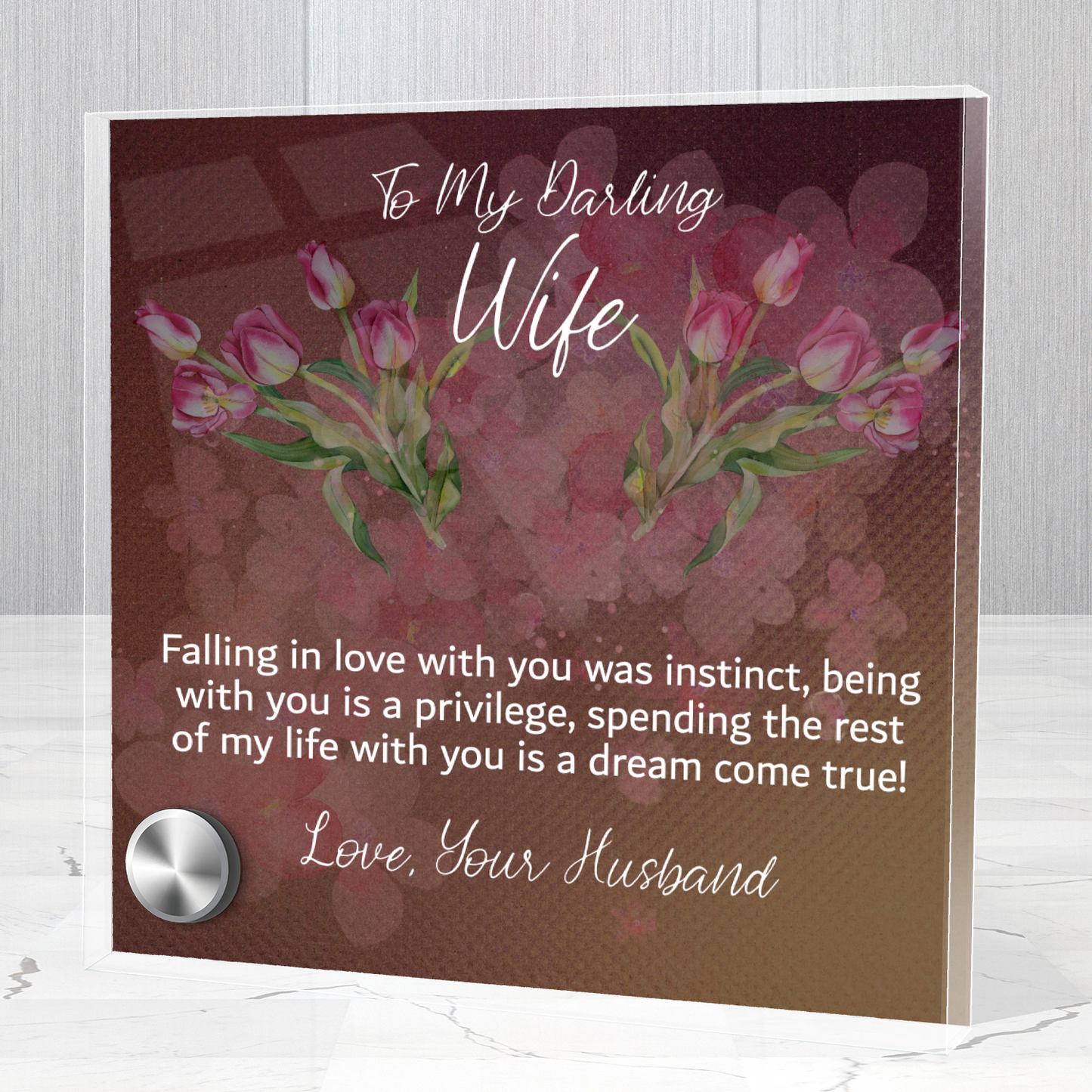 Lumen Glass Message Display, To My Wife, Falling In Love With You Was Instinct