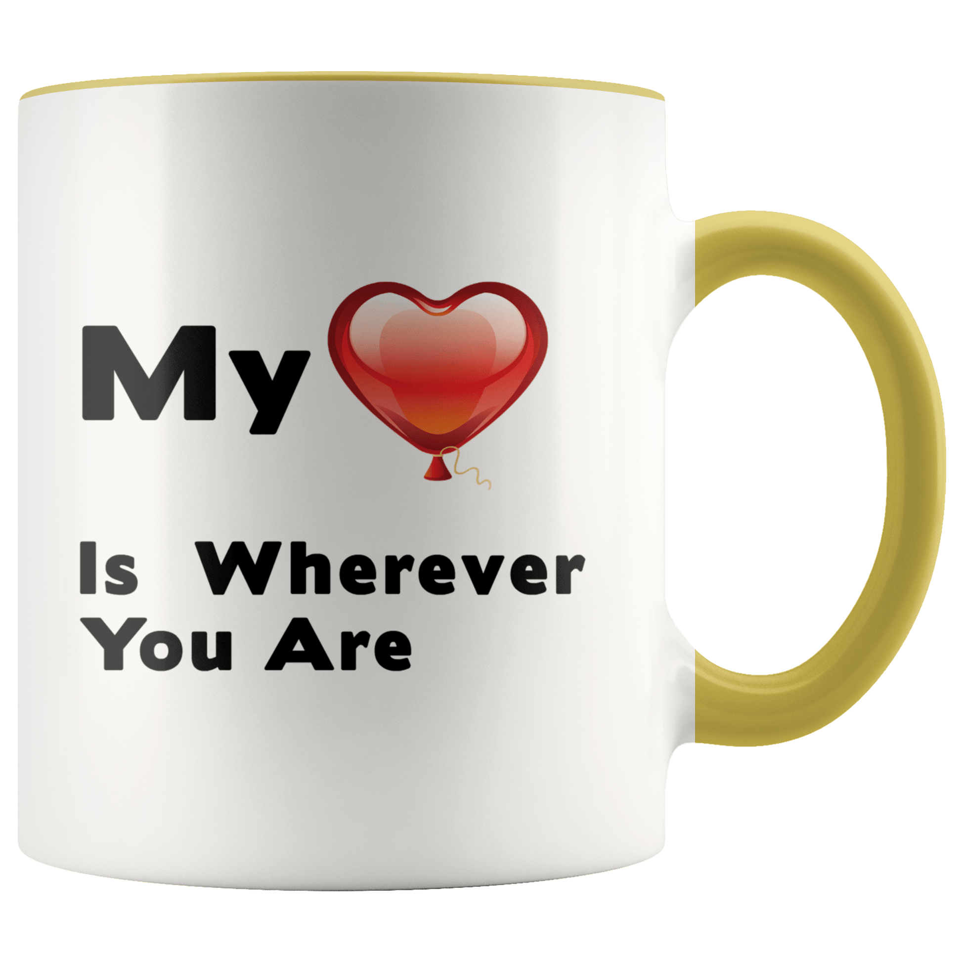 My Heart Is Wherever You Are - 11oz Color Accent Mug - Omtheo Gifts