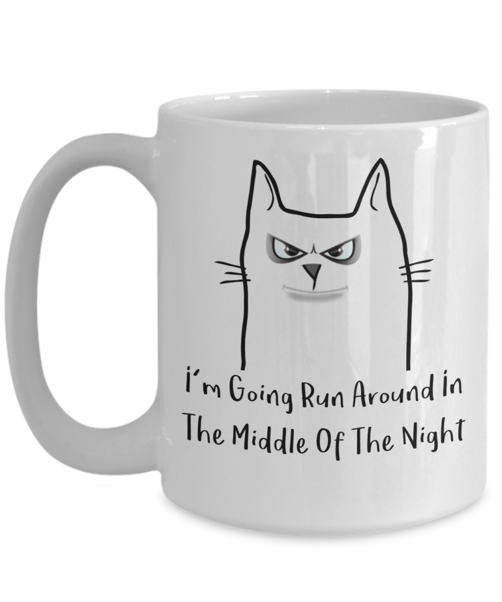 Naughty Cat Mug - I'm Going To Run Around - Omtheo Gifts