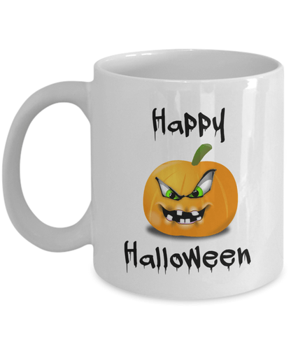 Happy Halloween Coffee Mug With Scary Pumpkin Face - Omtheo Gifts