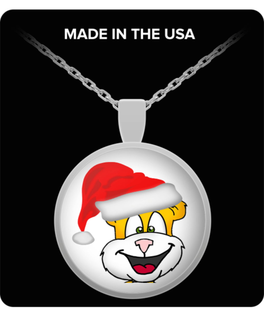 Santa Cat Pendant Necklace - Omtheo Gifts