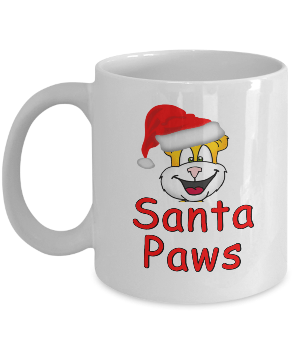 Santa Paws Mug - Gift For Cat Owner - Funny Christmas Cup - Omtheo Gifts