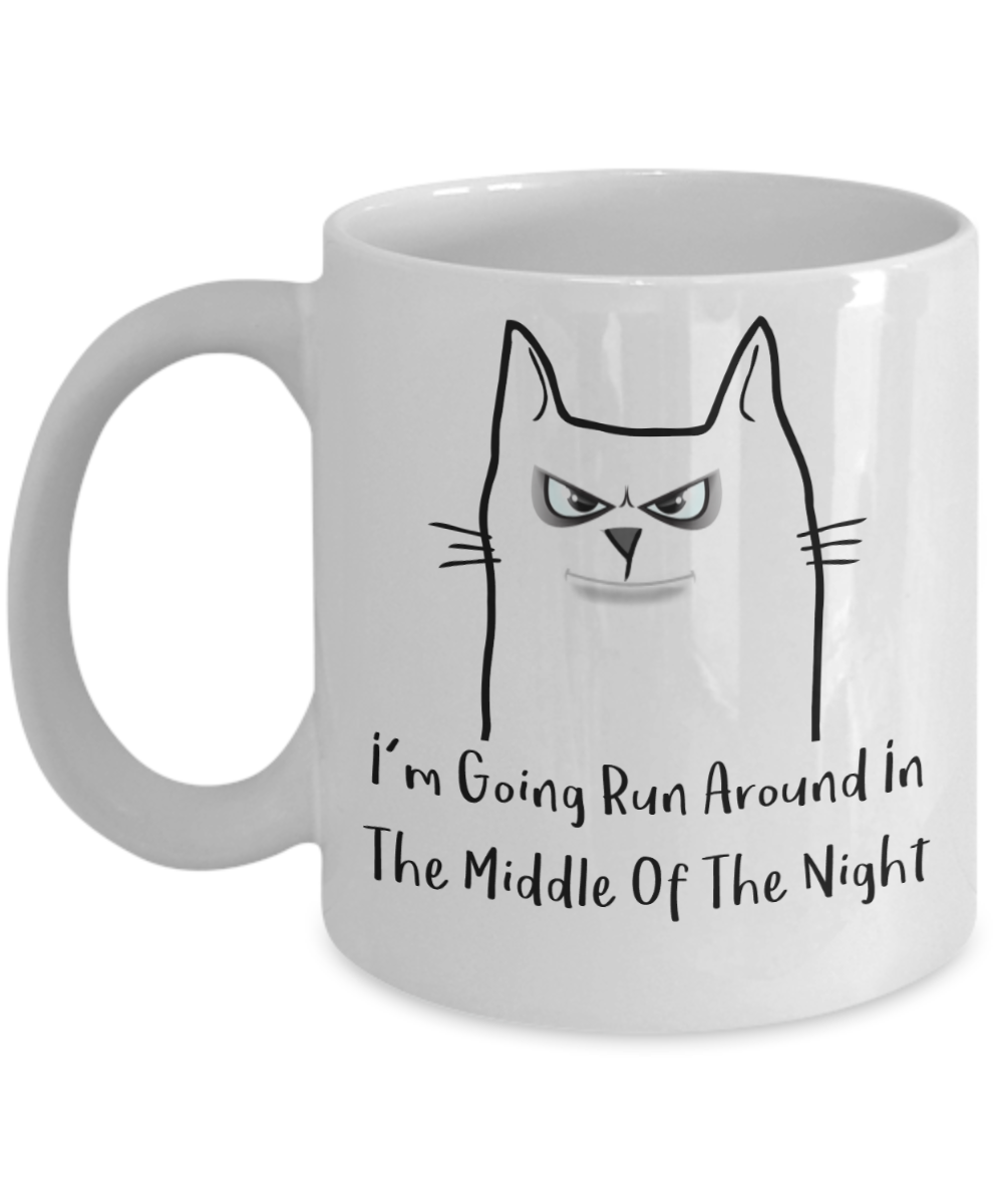 Naughty Cat Mug - I'm Going To Run Around - Omtheo Gifts