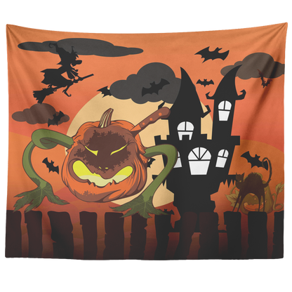 Halloween Tapestry, Evil Pumpkin Spooky House