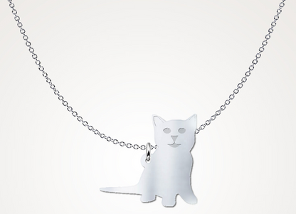 Kitten Silver Necklace - Omtheo Gifts