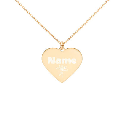 Engraved Silver Heart Necklace - Omtheo Gifts