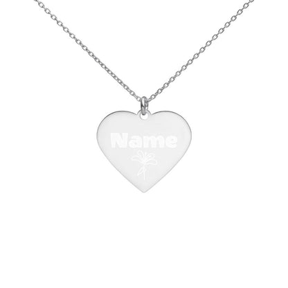 Engraved Silver Heart Necklace - Omtheo Gifts