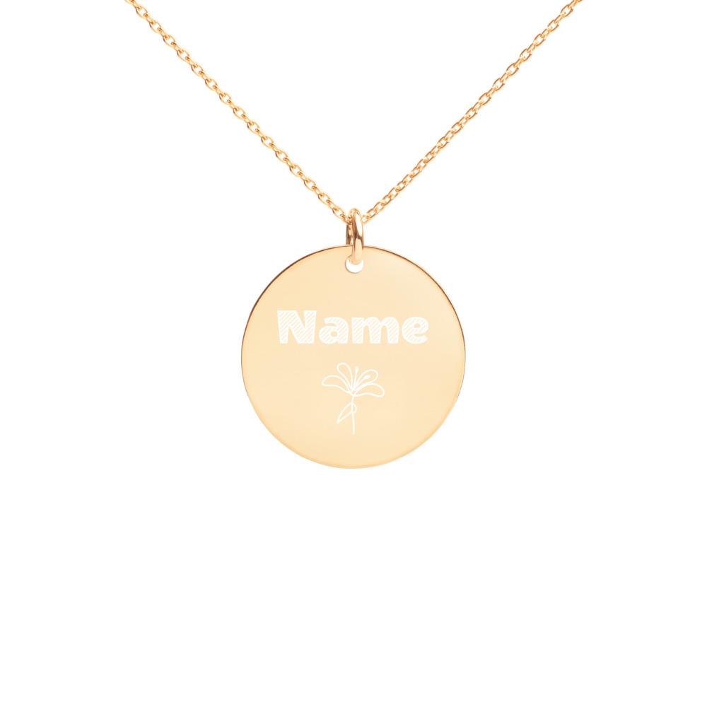 Engraved Silver Disc Name Pendant Necklace - Omtheo Gifts