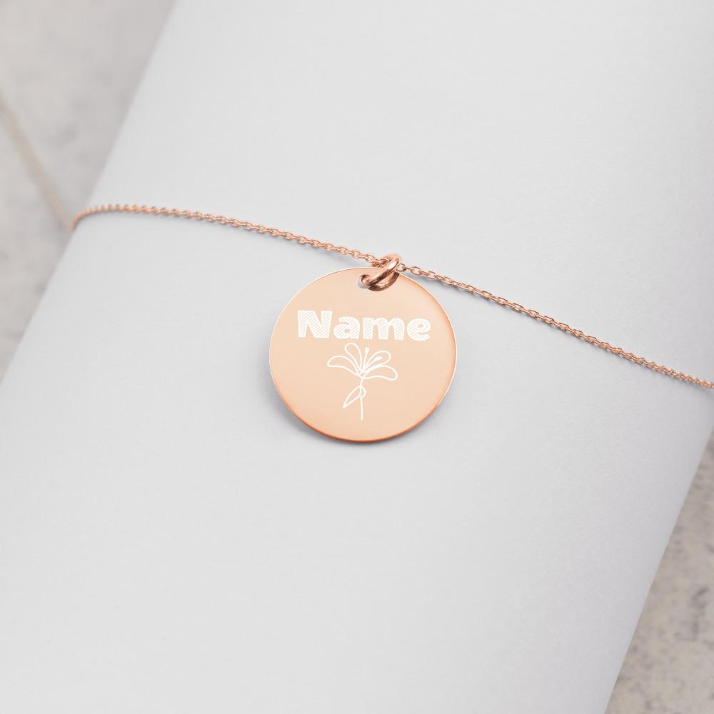 Engraved Silver Disc Name Pendant Necklace - Omtheo Gifts