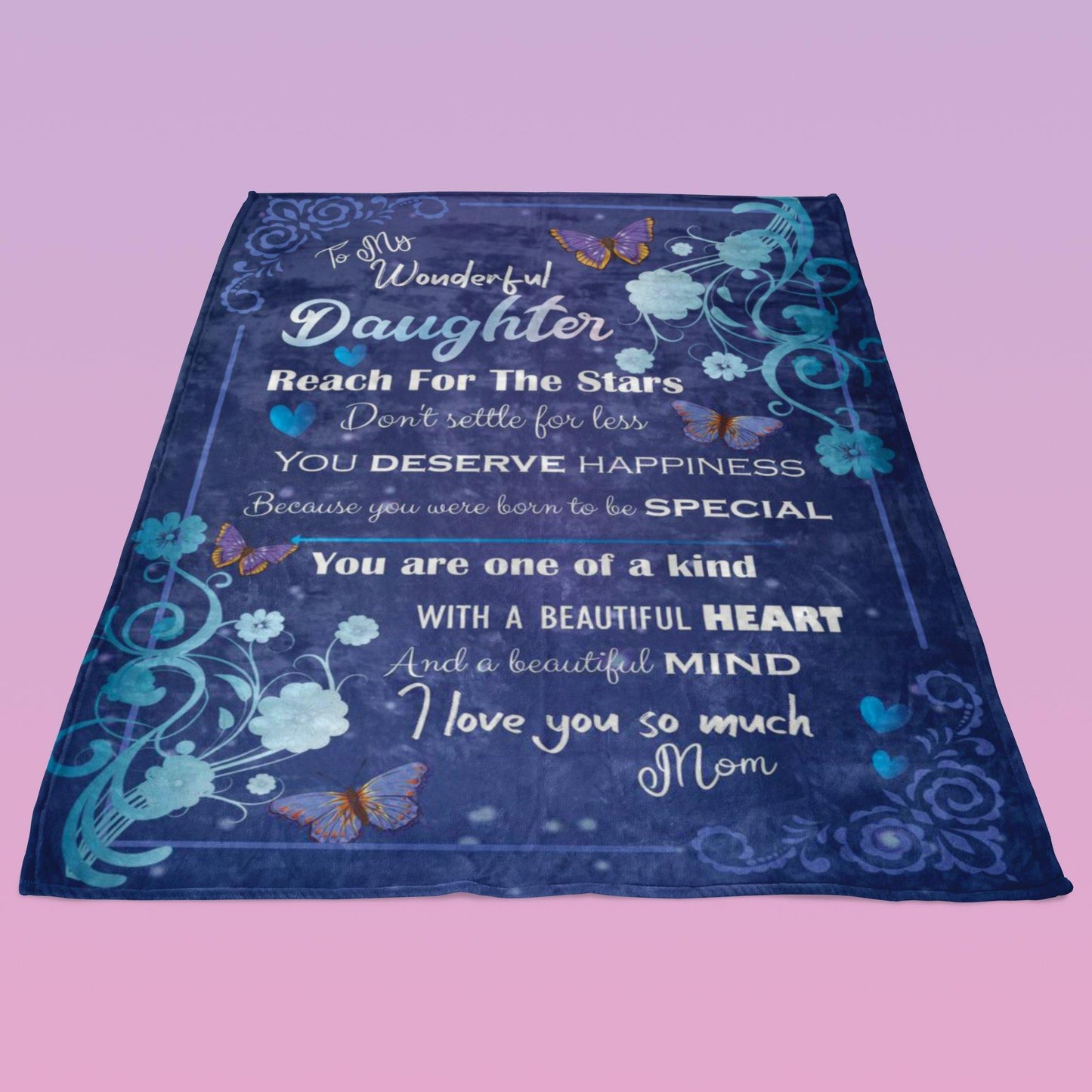 To My Daughter Fleece Blanket, Reach For the Stars - Giftagic