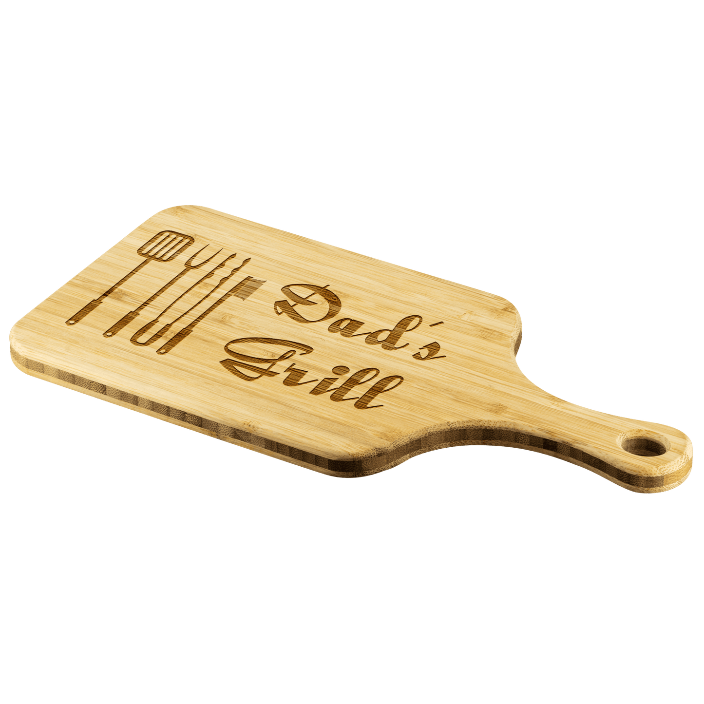 Dad's Grill Wooden Cutting Board With Handle - Omtheo Gifts