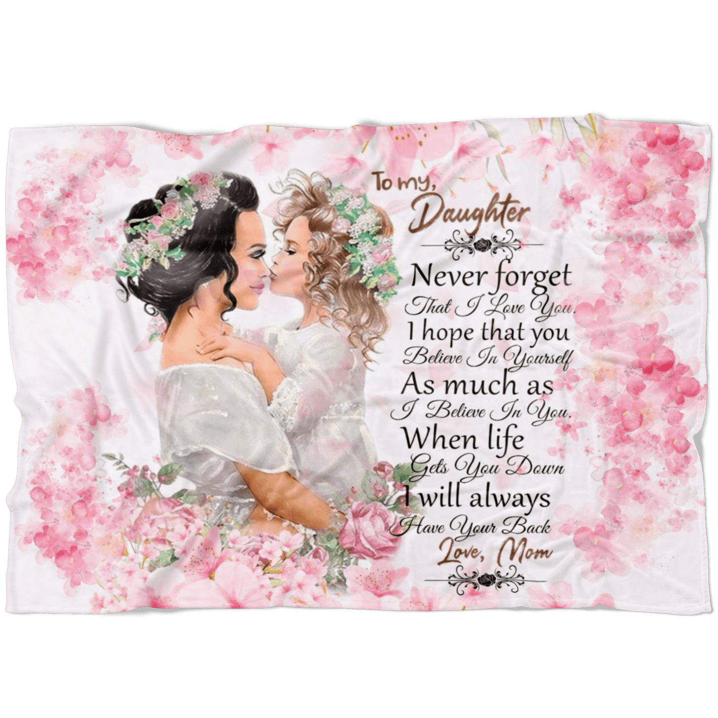 To My Daughter Fleece Blanket, Never Forget, Daughter Gift From Mom - Giftagic