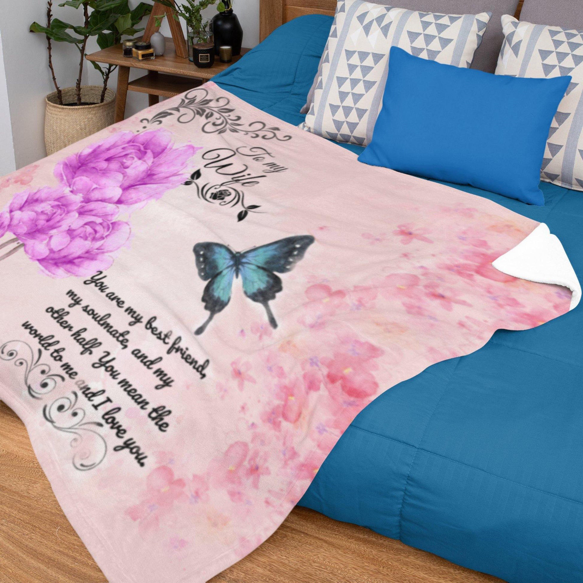 To My Wife Fleece Blanket, You Are My Best Friend, Thoughtful Gift From Husband - Giftagic